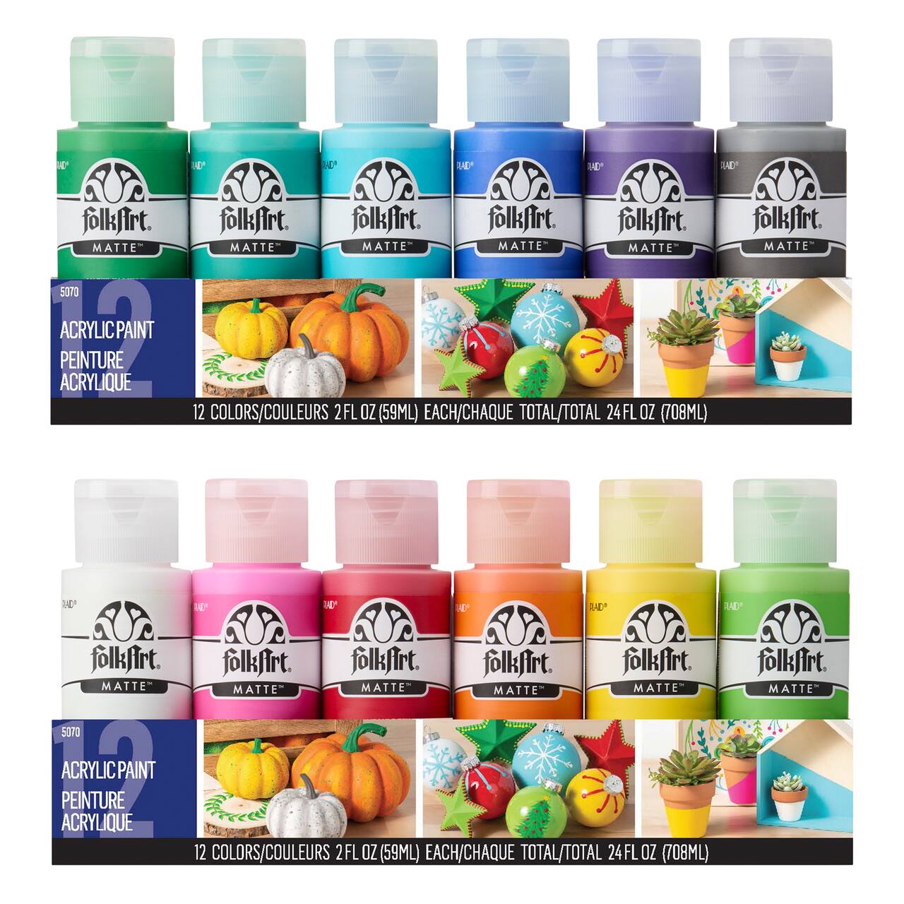 6 Packs: 12 ct. (72 total) FolkArt® Matte™ Festival Acrylic Paint Set
